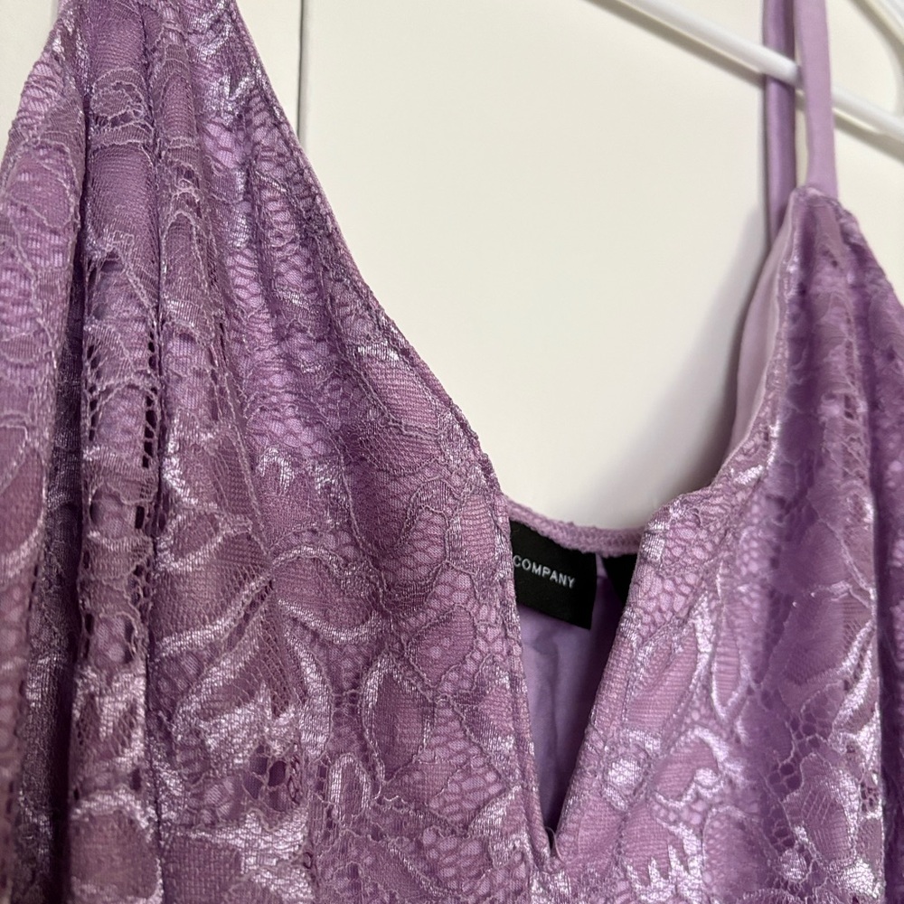 NWT New York & Company Lavender Lace V-Neck Bodysuit